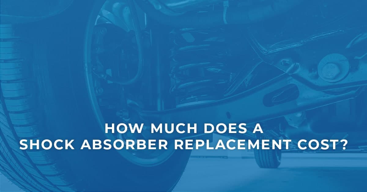 The article title over a shock absorber spring on a car, beside the tyre, on a blue overlay.